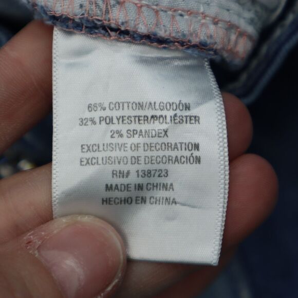 Rebel Soul Pants Womens 8 Blue Mid Rise 5 Pocket Design Boot Cut Faded Jeans - Picture 3 of 16